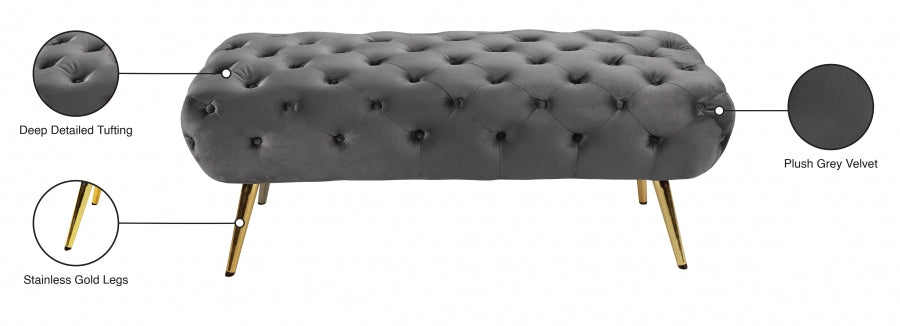 Banc en velours Amara