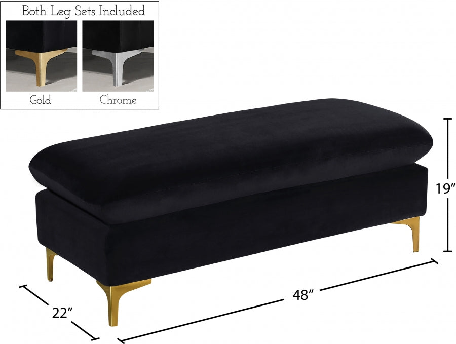 Pouf en velours Naomi | Banque