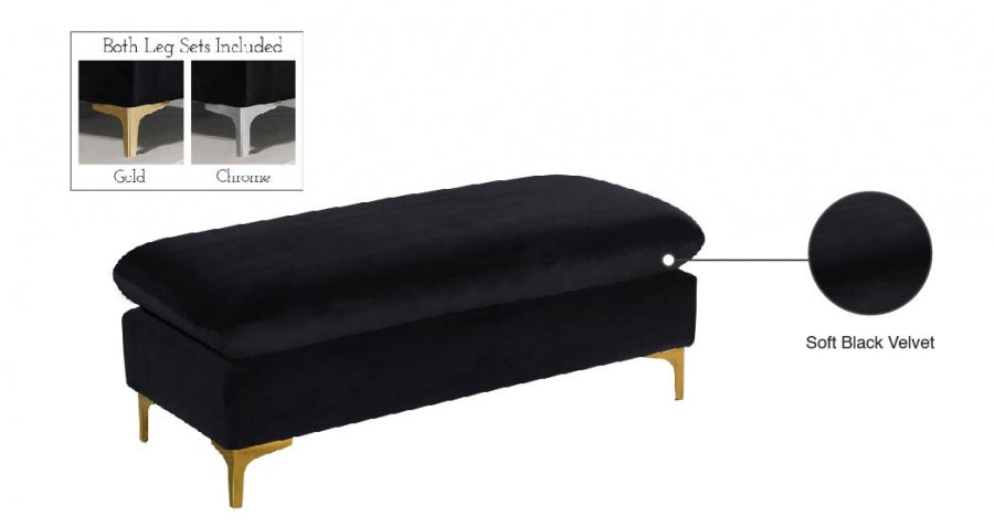 Pouf en velours Naomi | Banque