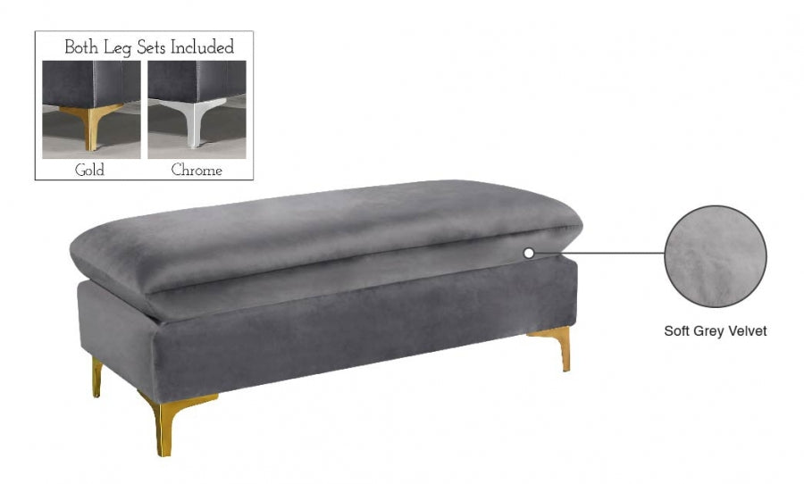 Pouf en velours Naomi | Banque