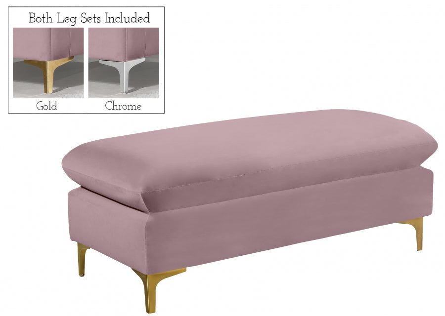Pouf en velours Naomi | Banque
