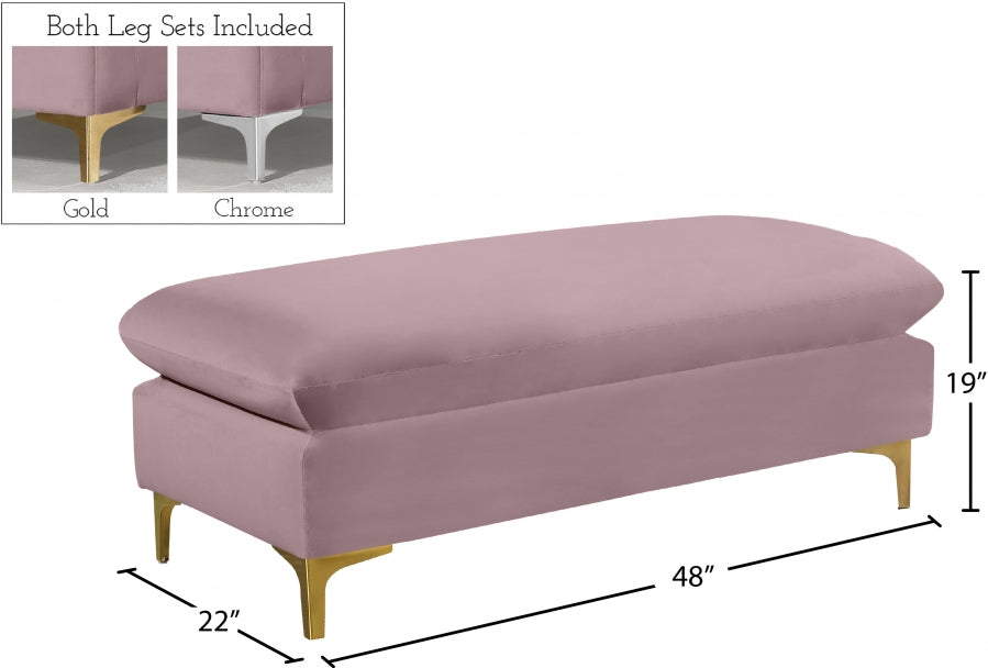 Pouf en velours Naomi | Banque