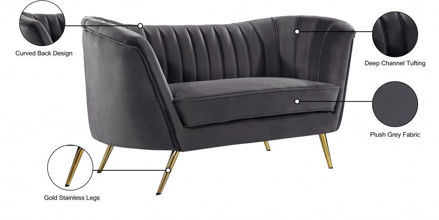 Causeuse en velours Margo 