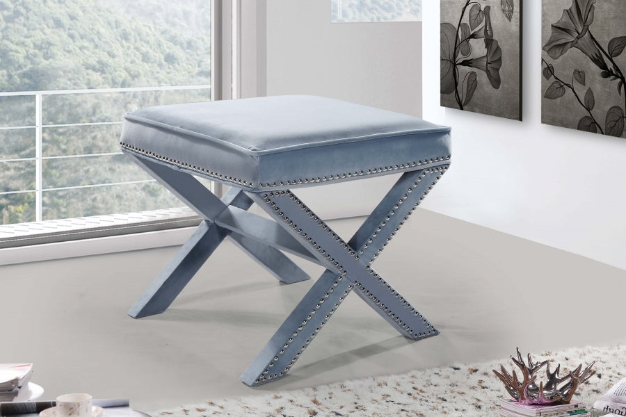 Pouf en velours Nixon | Banque 