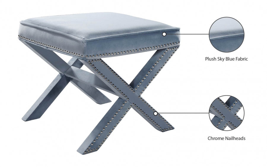 Pouf en velours Nixon | Banque 