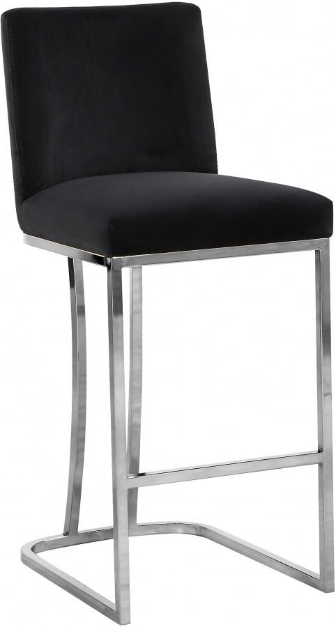 Tabouret de comptoir en velours Heidi