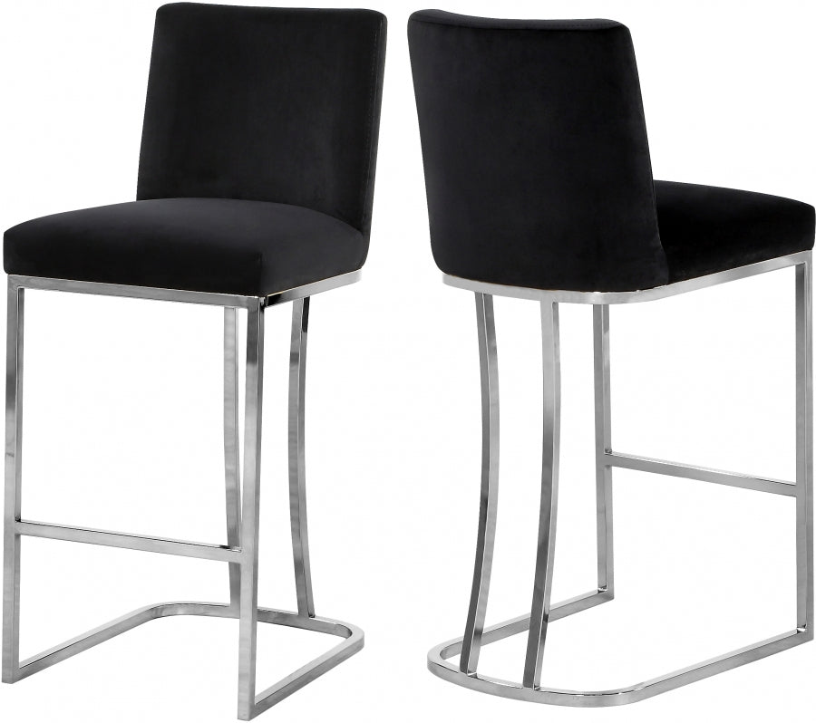 Tabouret de comptoir en velours Heidi