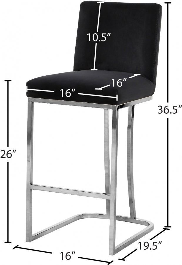 Tabouret de comptoir en velours Heidi