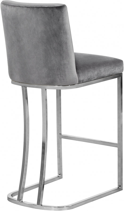 Tabouret de comptoir en velours Heidi