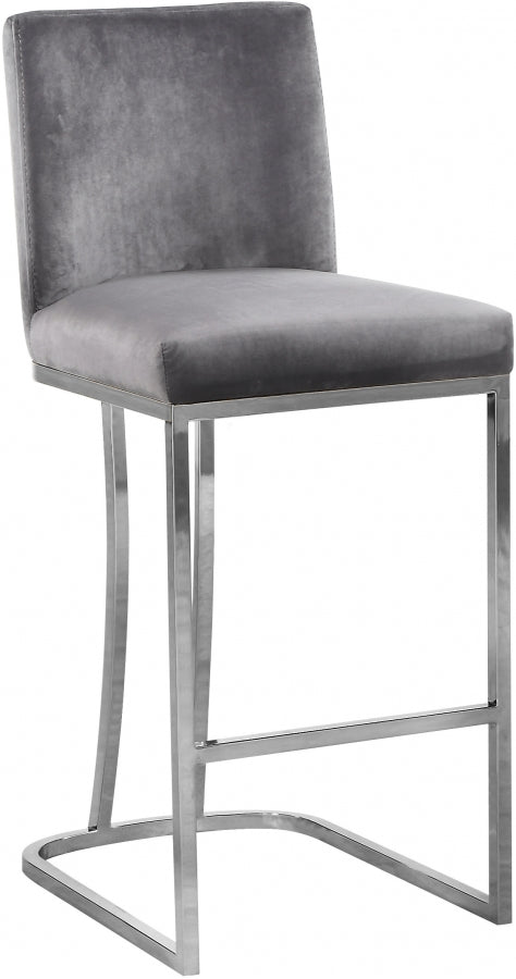 Tabouret de comptoir en velours Heidi