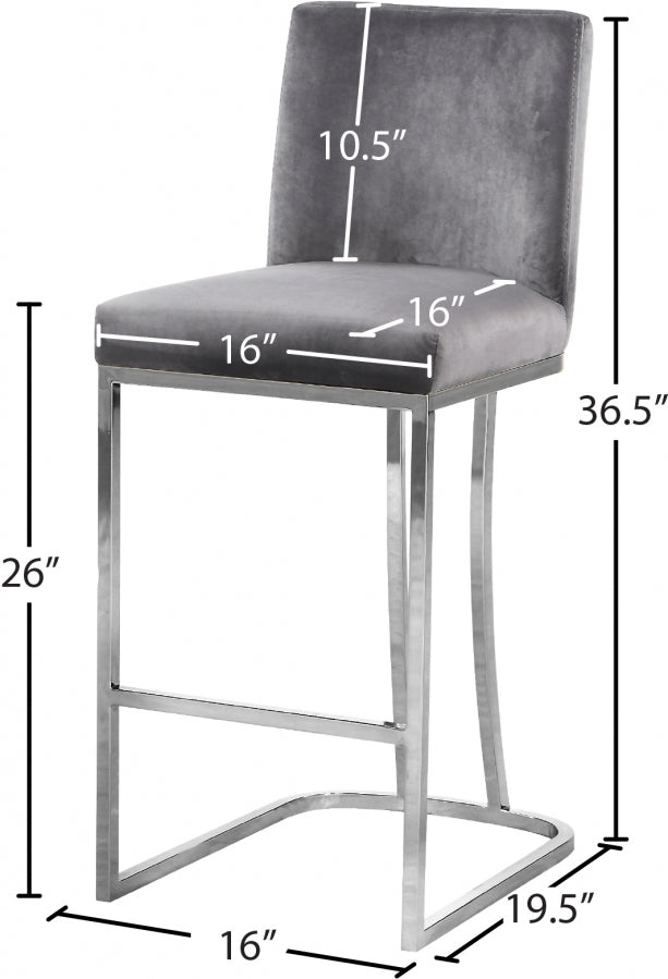 Tabouret de comptoir en velours Heidi