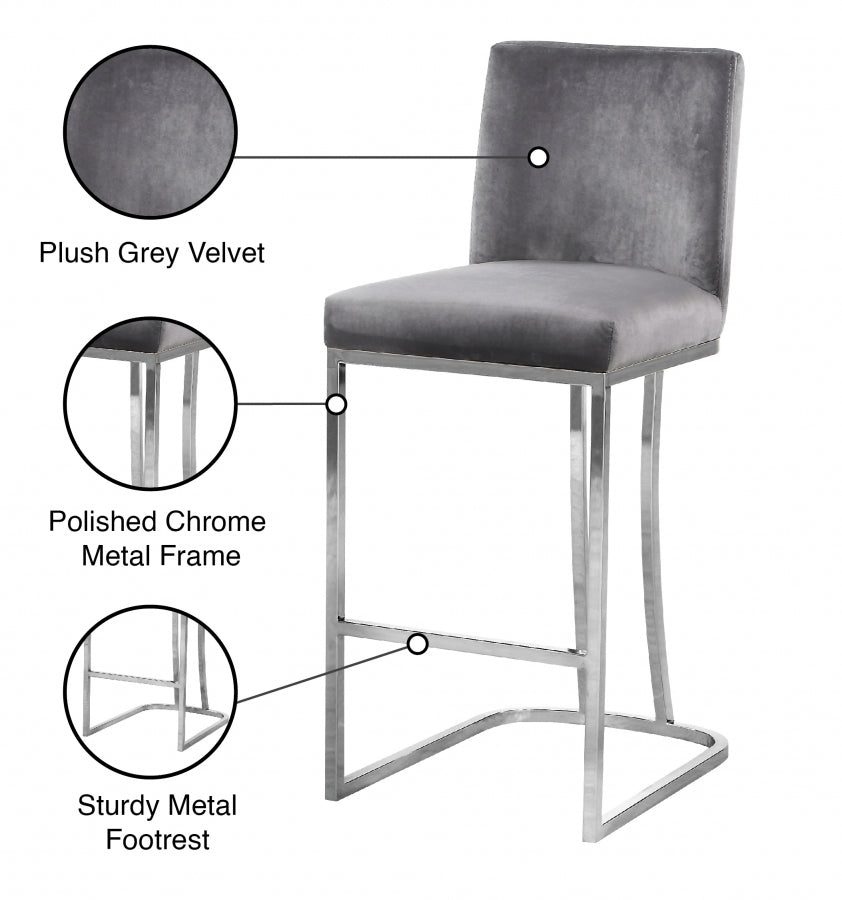 Tabouret de comptoir en velours Heidi