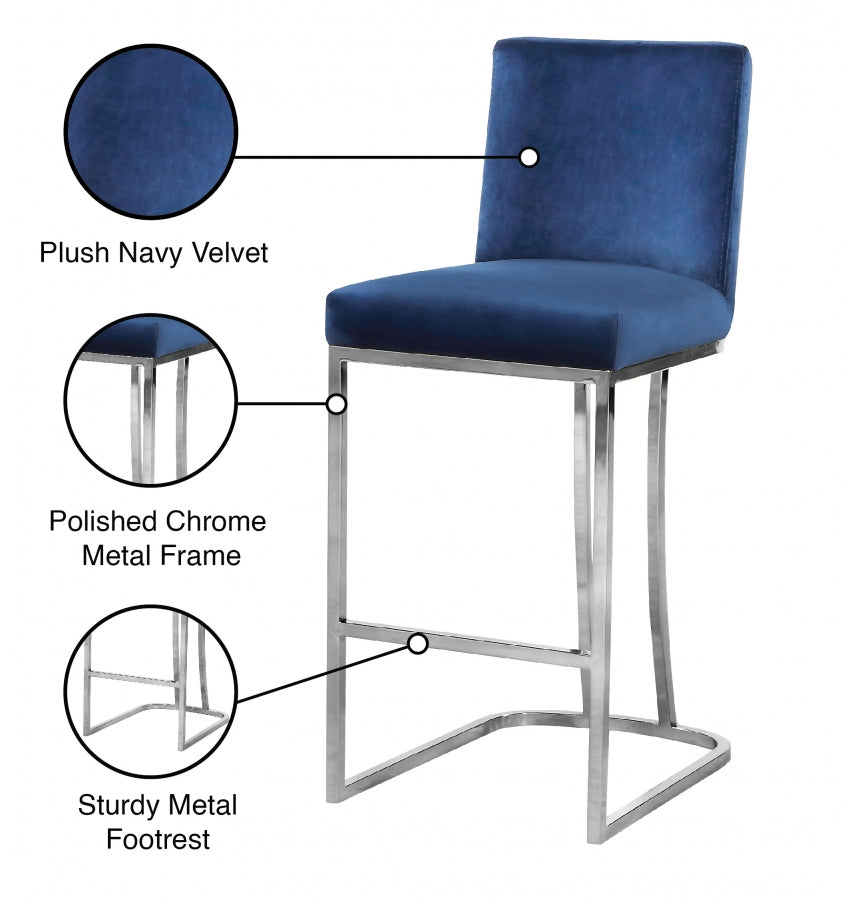 Tabouret de comptoir en velours Heidi