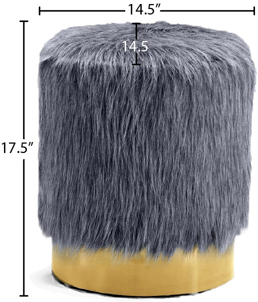 Pouf en fausse fourrure Joy | Tabouret 