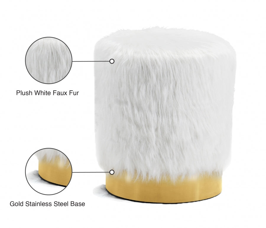 Pouf en fausse fourrure Joy | Tabouret 