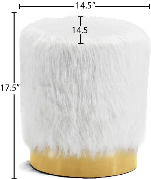 Pouf en fausse fourrure Joy | Tabouret 