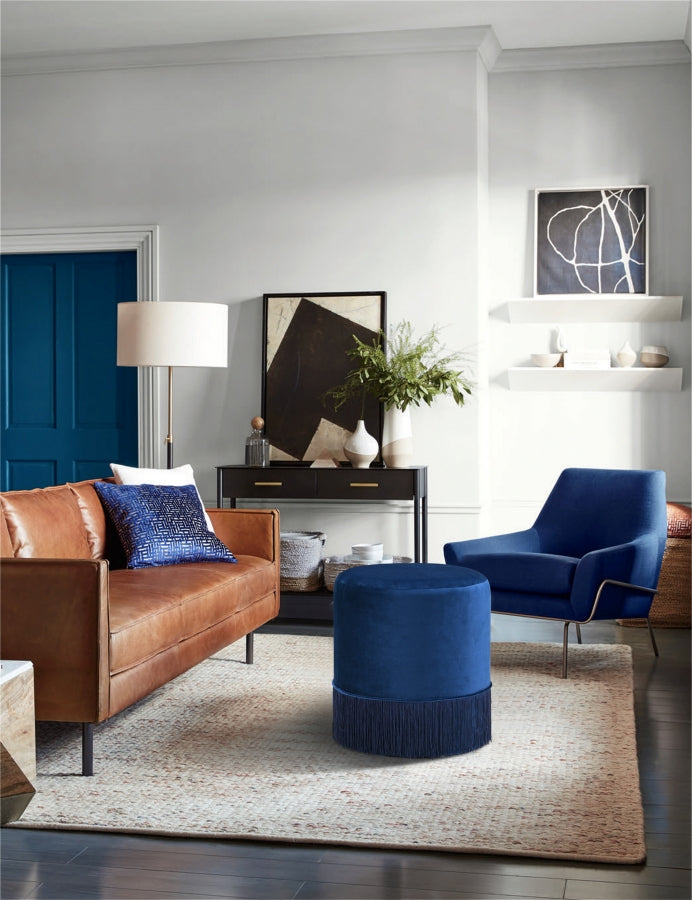 Pouf en velours Teddy | Tabouret