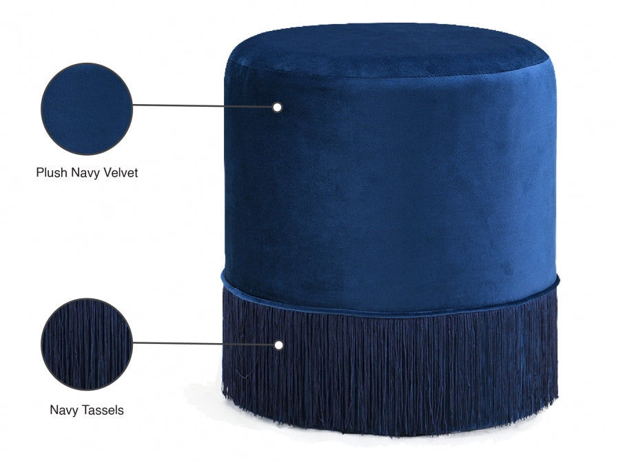 Pouf en velours Teddy | Tabouret