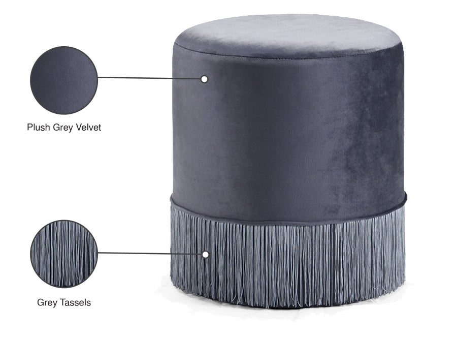 Pouf en velours Teddy | Tabouret