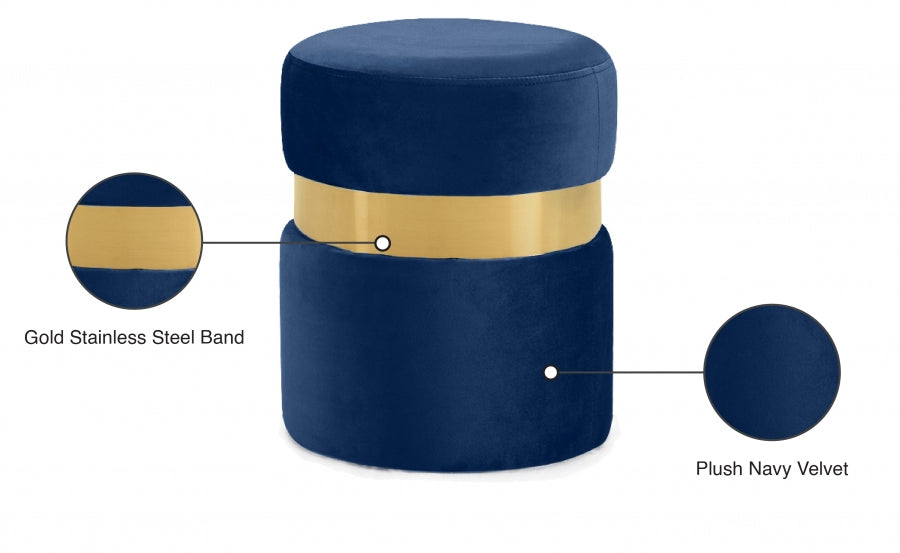Pouf en velours Hailey | Tabouret 