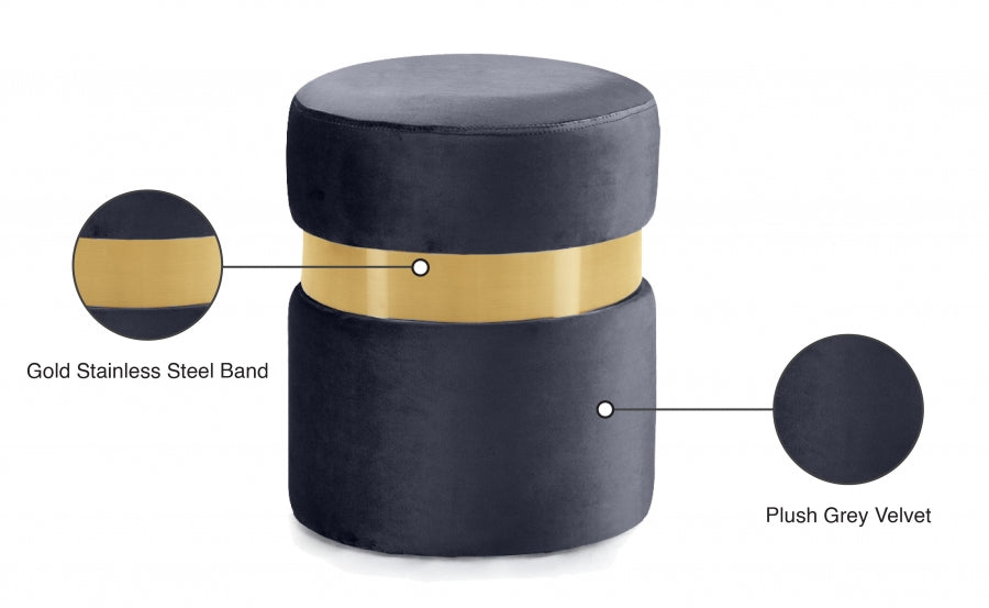 Pouf en velours Hailey | Tabouret 