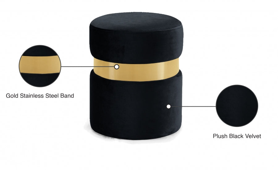 Pouf en velours Hailey | Tabouret 