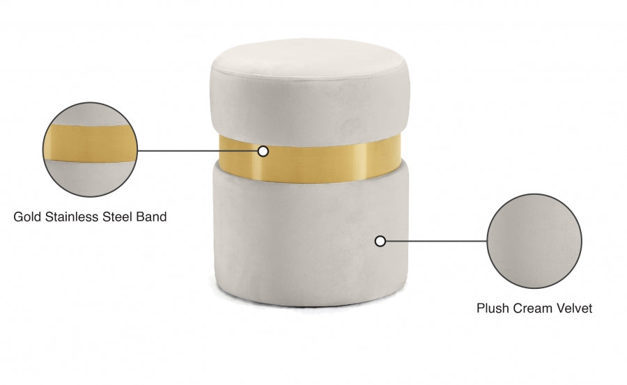 Pouf en velours Hailey | Tabouret 