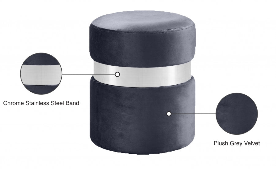 Pouf en velours Hailey | Tabouret 