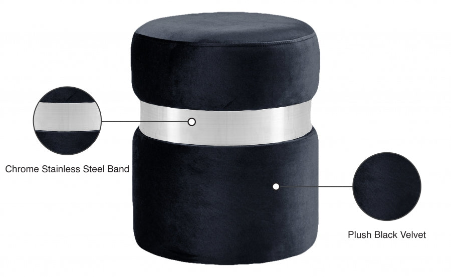 Pouf en velours Hailey | Tabouret 