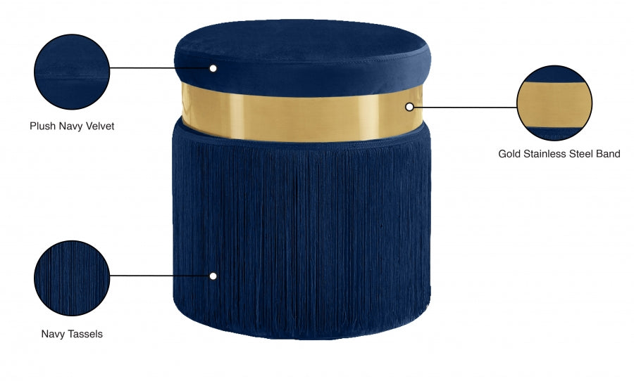 Pouf en velours Yasmine | Tabouret