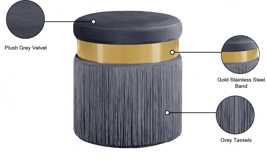 Pouf en velours Yasmine | Tabouret