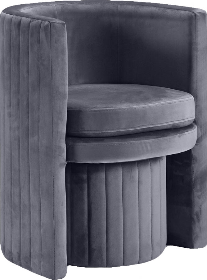 Ensemble de fauteuil d'appoint et repose-pieds en velours Selena