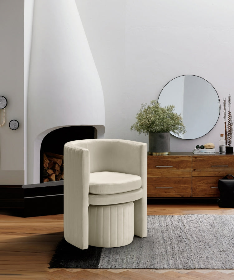 Ensemble de fauteuil d'appoint et repose-pieds en velours Selena