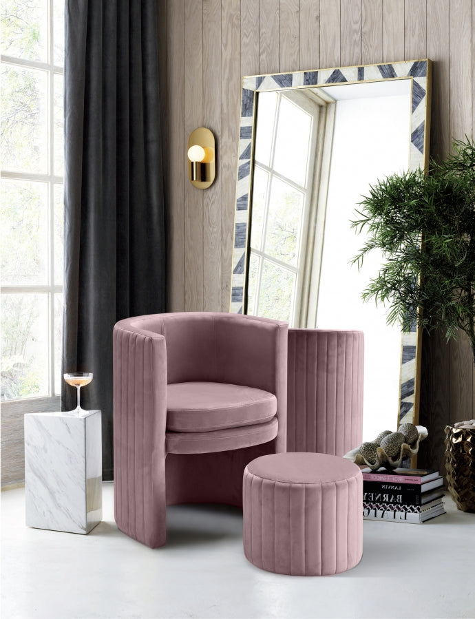 Ensemble de fauteuil d'appoint et repose-pieds en velours Selena