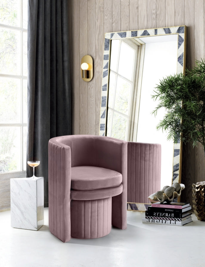Ensemble de fauteuil d'appoint et repose-pieds en velours Selena