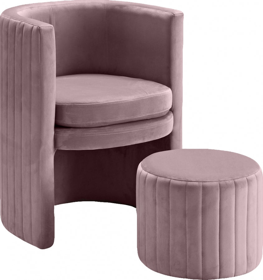 Ensemble de fauteuil d'appoint et repose-pieds en velours Selena