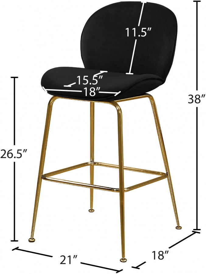 Tabouret de comptoir en velours Paris