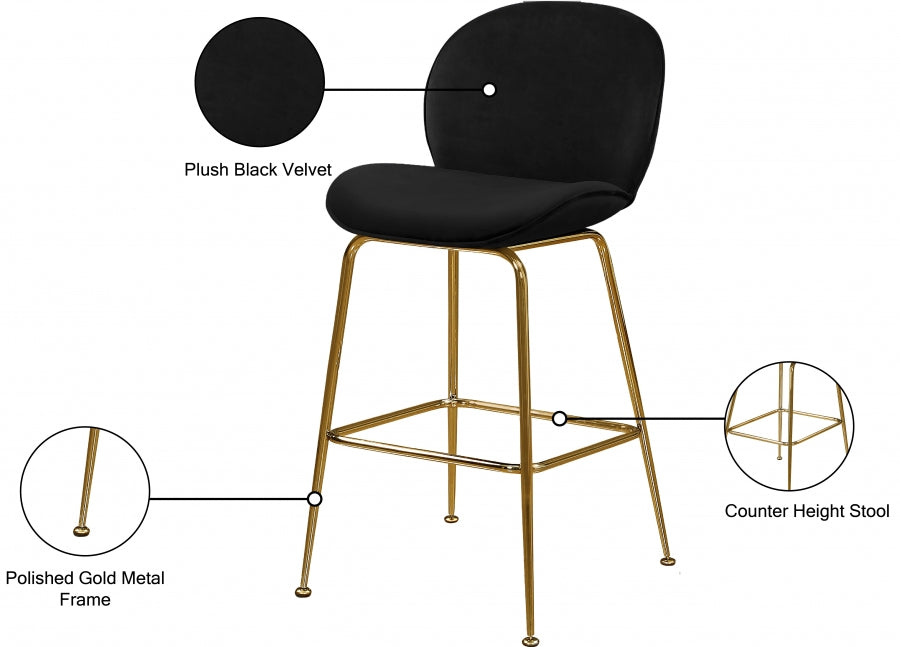Tabouret de comptoir en velours Paris