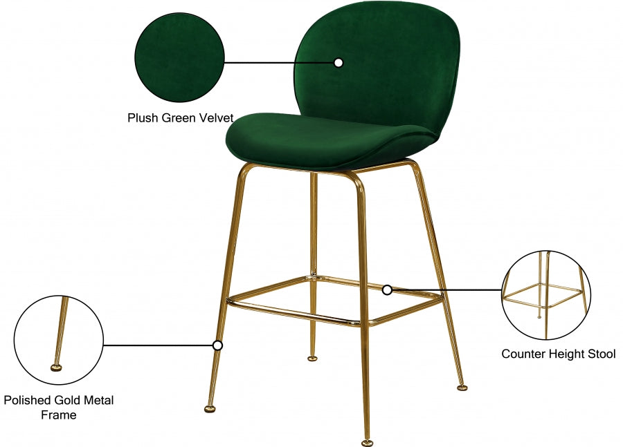 Tabouret de comptoir en velours Paris