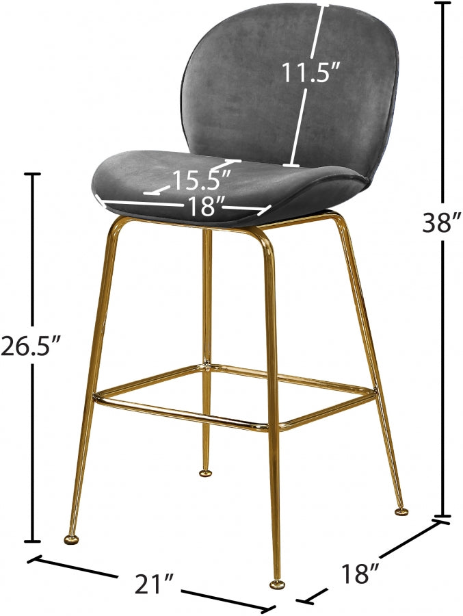 Tabouret de comptoir en velours Paris