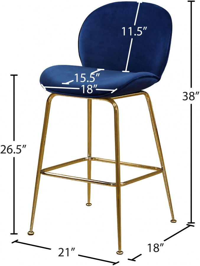 Tabouret de comptoir en velours Paris