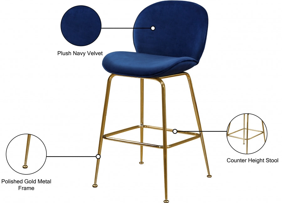 Tabouret de comptoir en velours Paris
