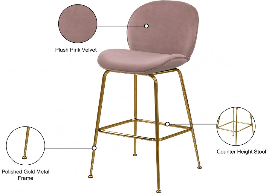 Tabouret de comptoir en velours Paris