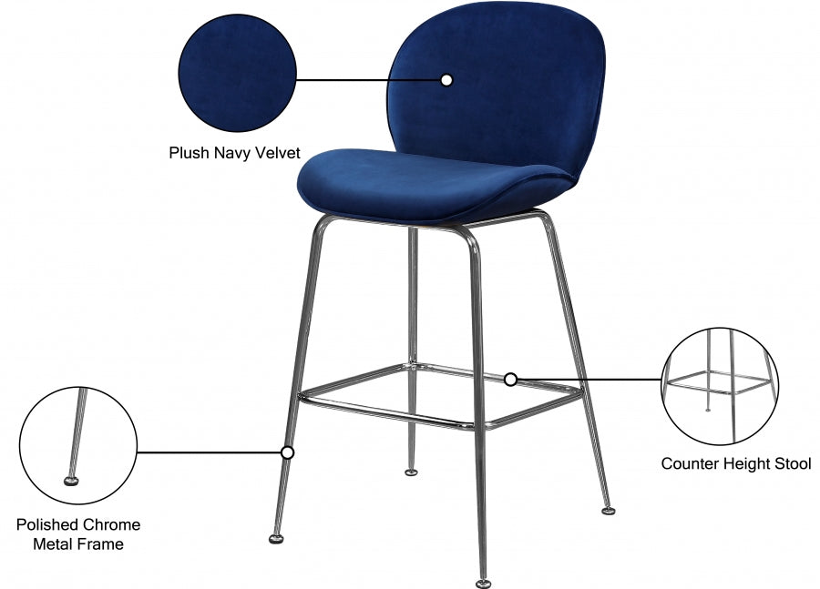 Tabouret de comptoir en velours Paris