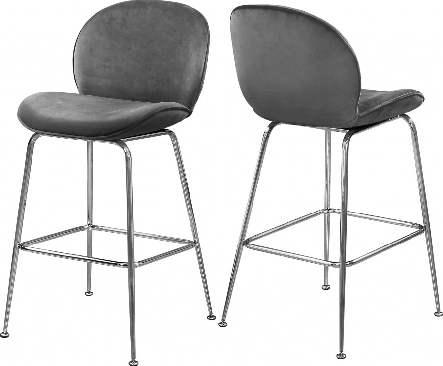 Tabouret de comptoir en velours Paris