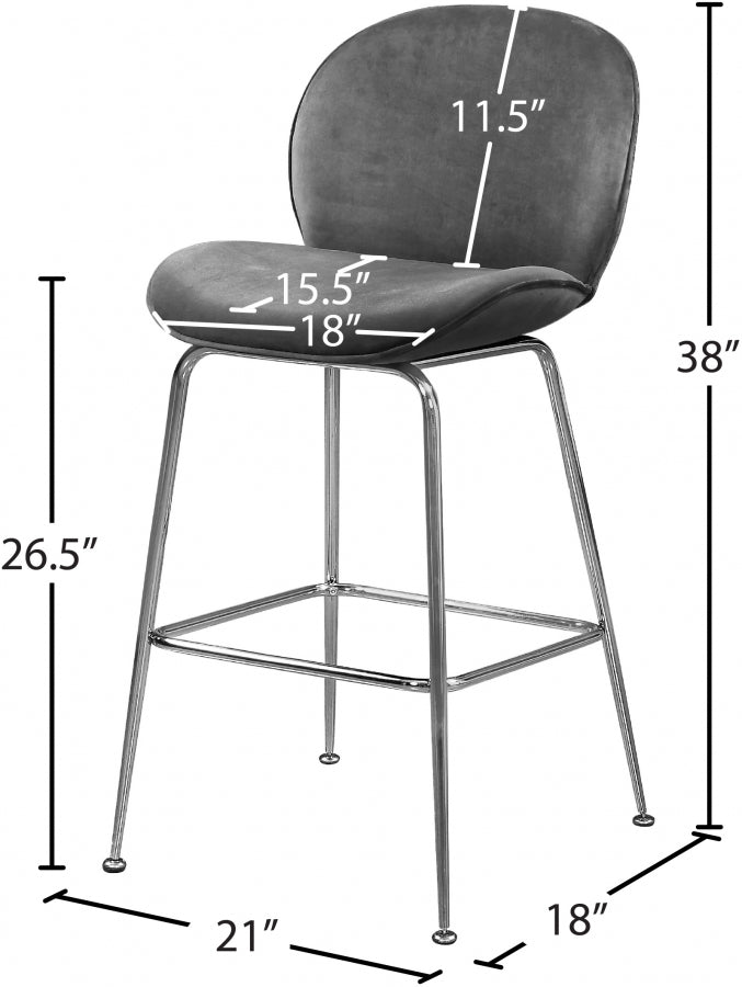 Tabouret de comptoir en velours Paris