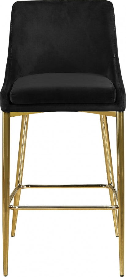 Tabouret de comptoir en velours Karina