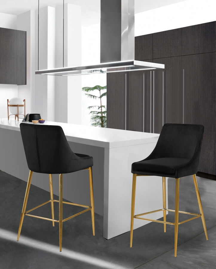 Tabouret de comptoir en velours Karina