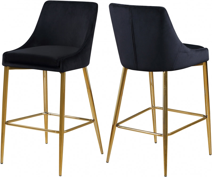 Tabouret de comptoir en velours Karina