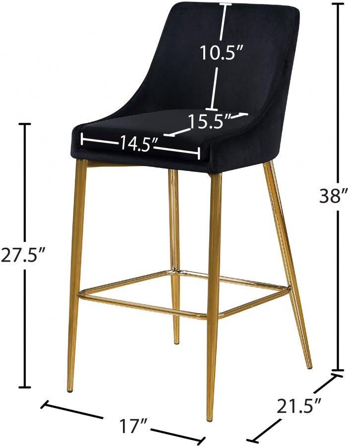 Tabouret de comptoir en velours Karina